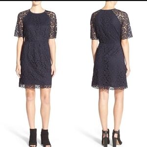 NWOT Madewell navy blue magnolia lace dress midi‎ career size 6 midi